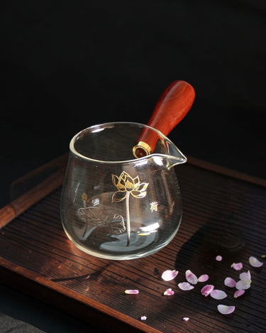 Glass Cha Hai with wooden handle B