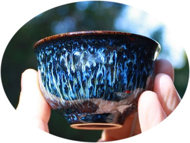 Chinese Gongfu tea set Jun Kiln - blue B