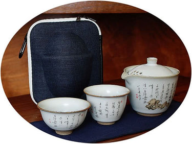 Travel Gongfu tea set for 2 Ru Kiln  A