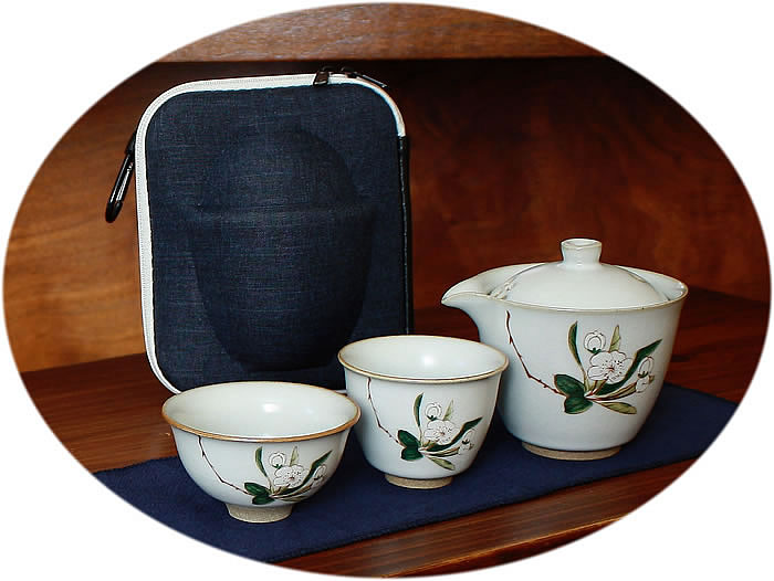 Travel Gongfu tea set  for 2 Ru Kiln B