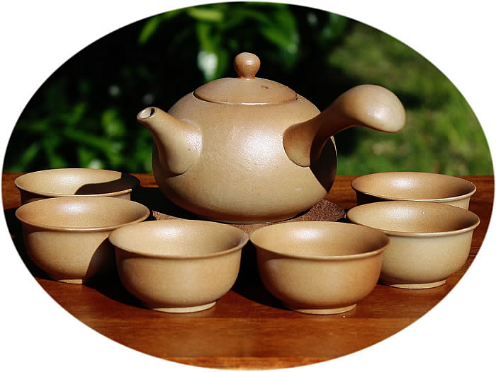 Chinese Gongfu tea set wood fired clay A