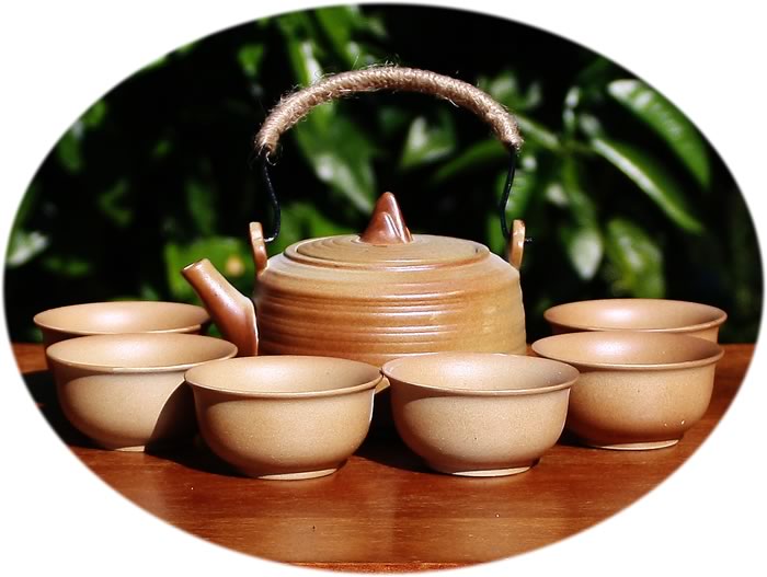 Chinese Gongfu tea set wood fired clay B