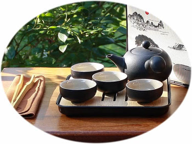 Crude pottery Gongfu black tea set C