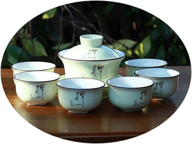 Chinese Gongfu Gaiwan tea set Jade A