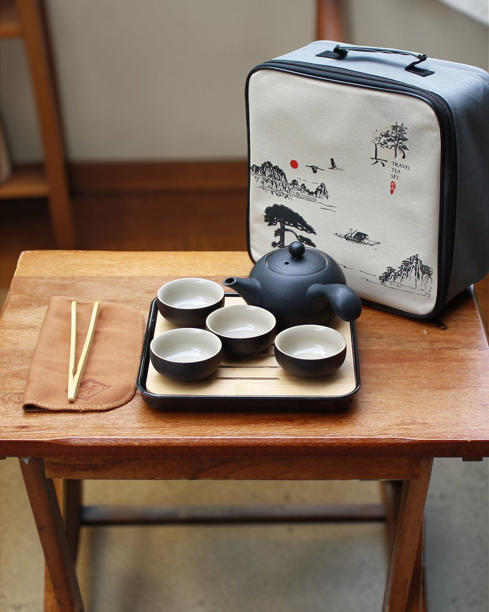 Crude pottery Gongfu black tea set C