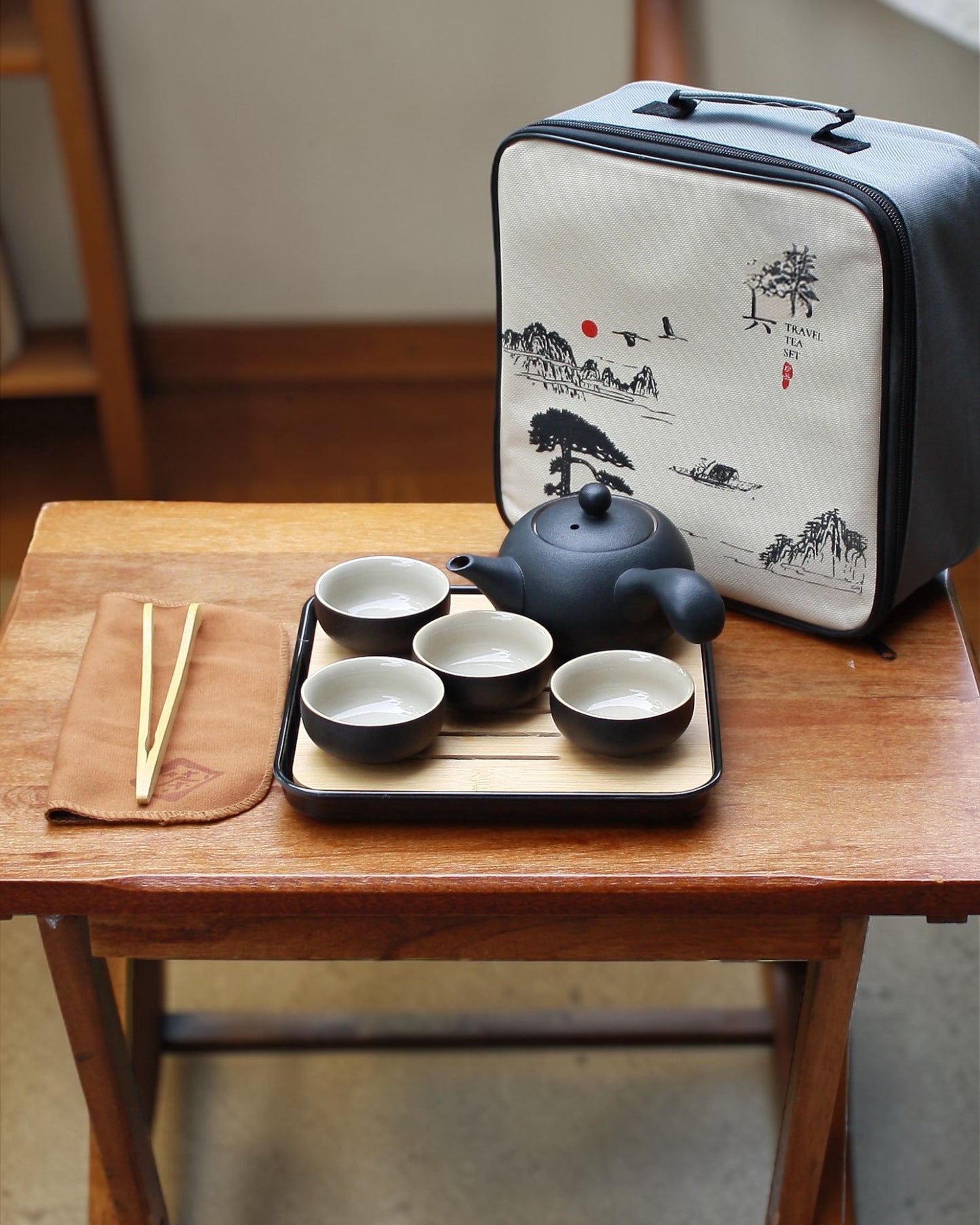 Crude pottery Gongfu black tea set C