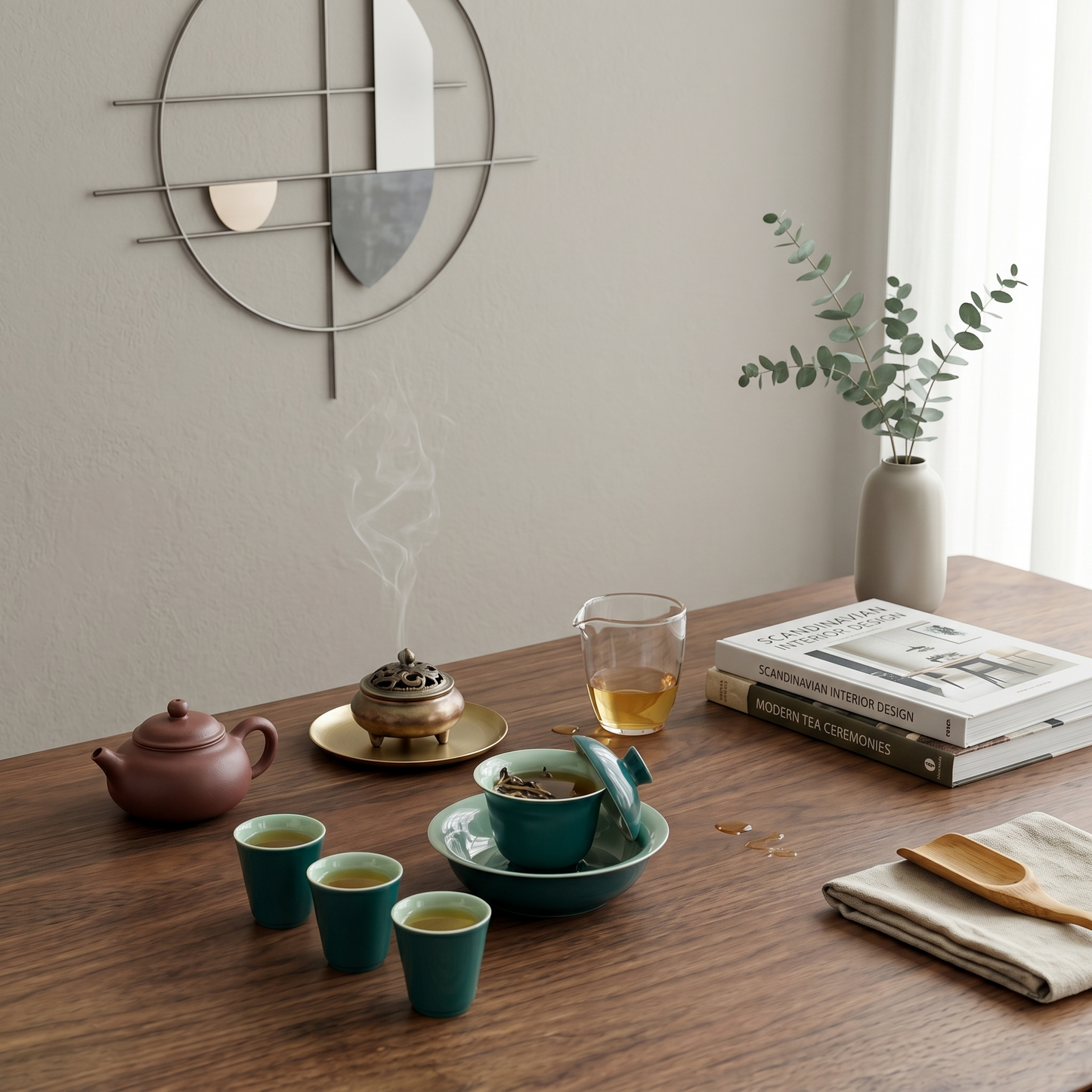 Emerald-green gaiwan with jade-green glazed interior, 125ml Dehua porcelain