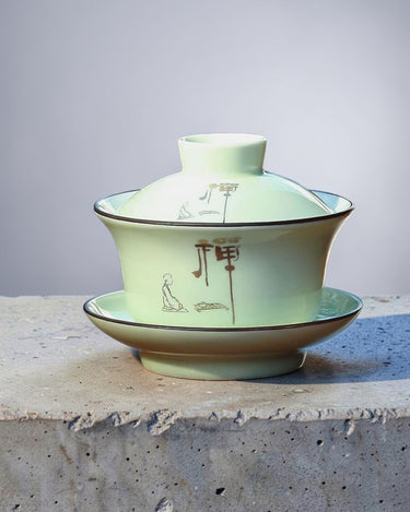 Gaiwan Qing Ci jade