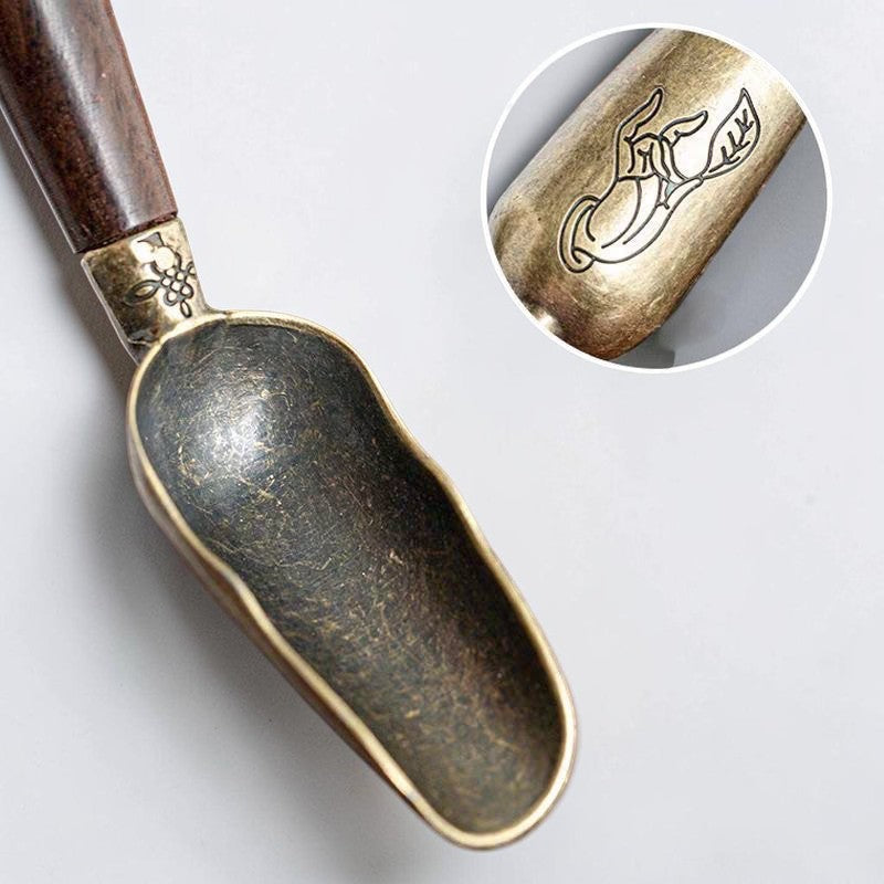 Tea Scoop with Wooden Handle