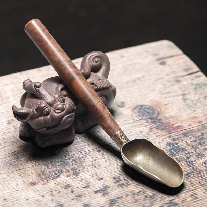 Tea Scoop with Wooden Handle