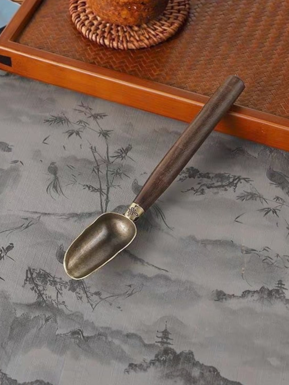 Tea Scoop with Wooden Handle