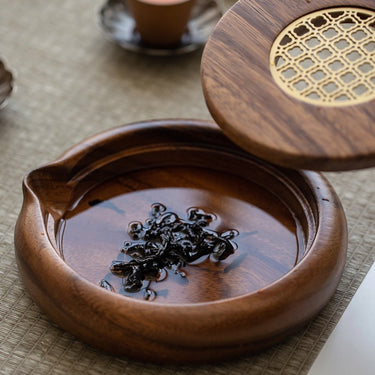 Zisha Teapot Tray- Walnut Round