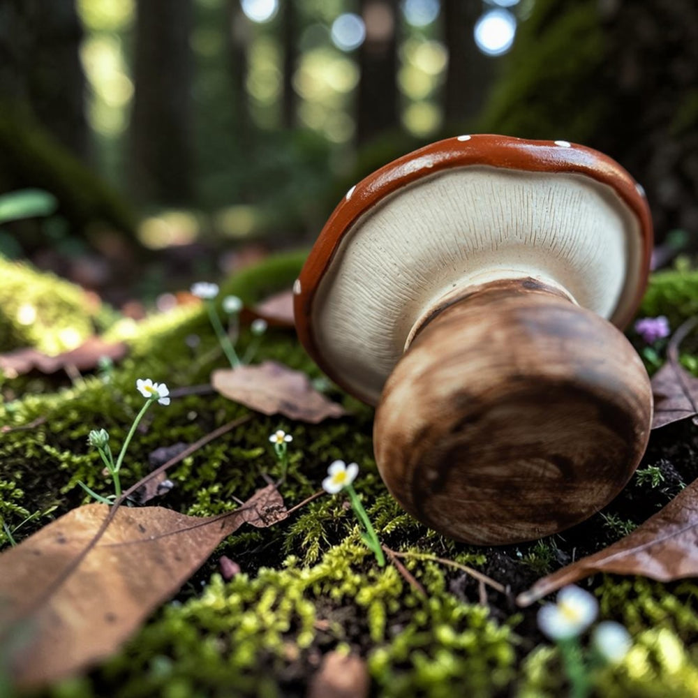 Realistic Red Mushroom ZiSha Tea Pet Lid Holder
