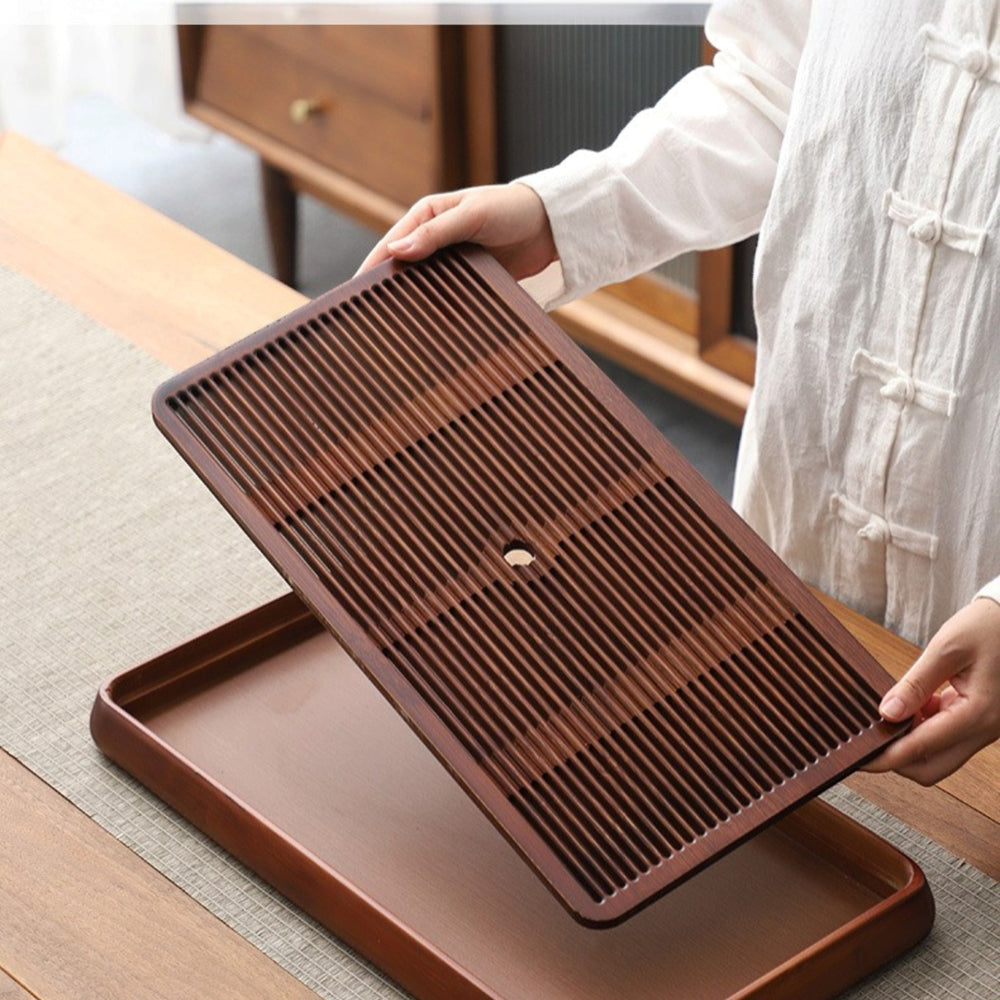 Bamboo Gong-Fu tea tray Slim Walnut