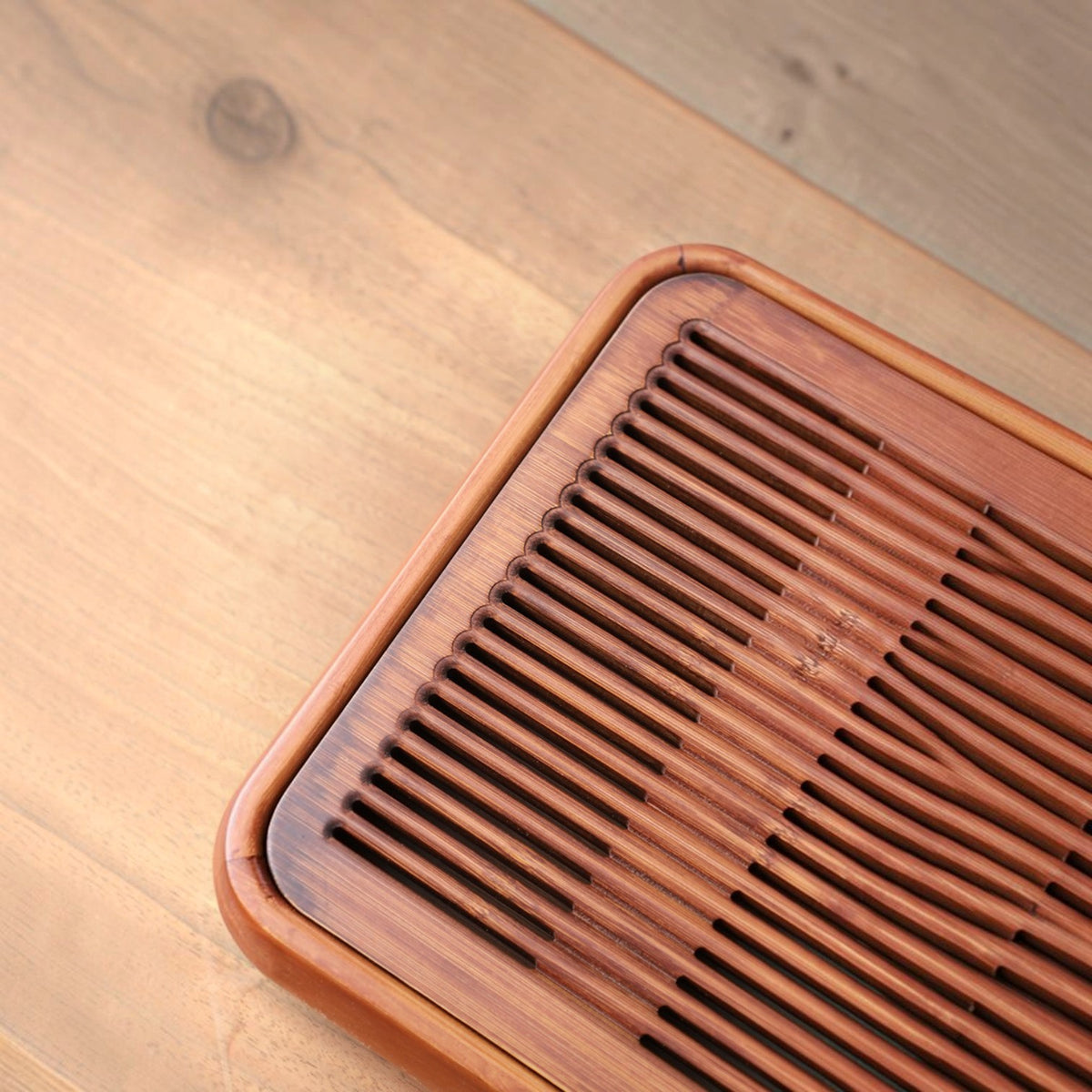 Bamboo Gong-Fu tea tray Slim Walnut