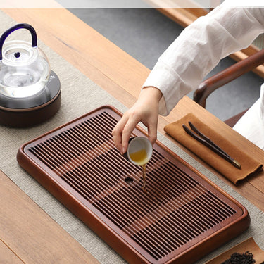 Bamboo Gong-Fu tea tray Slim Walnut