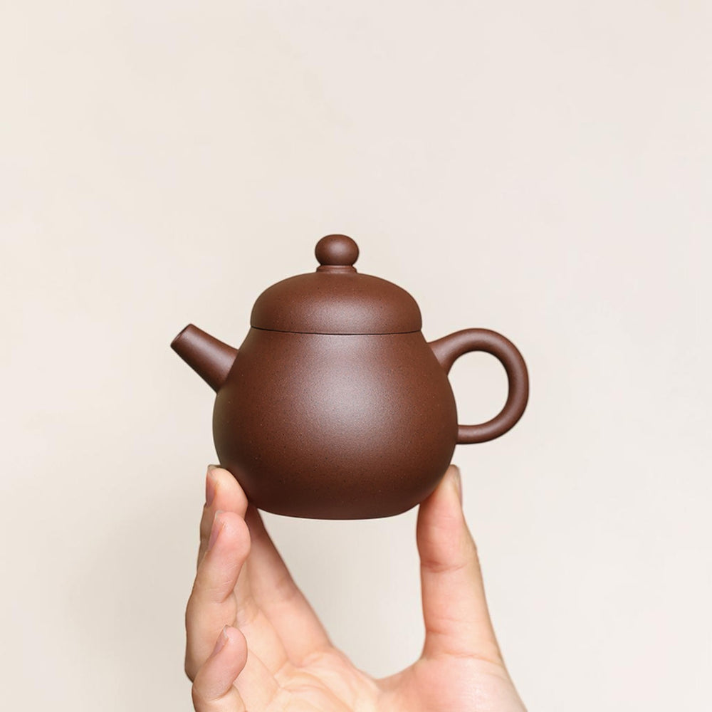 Yixing Zisha Teapot Pearl Top (Raw Purple Clay)-110ml Mini