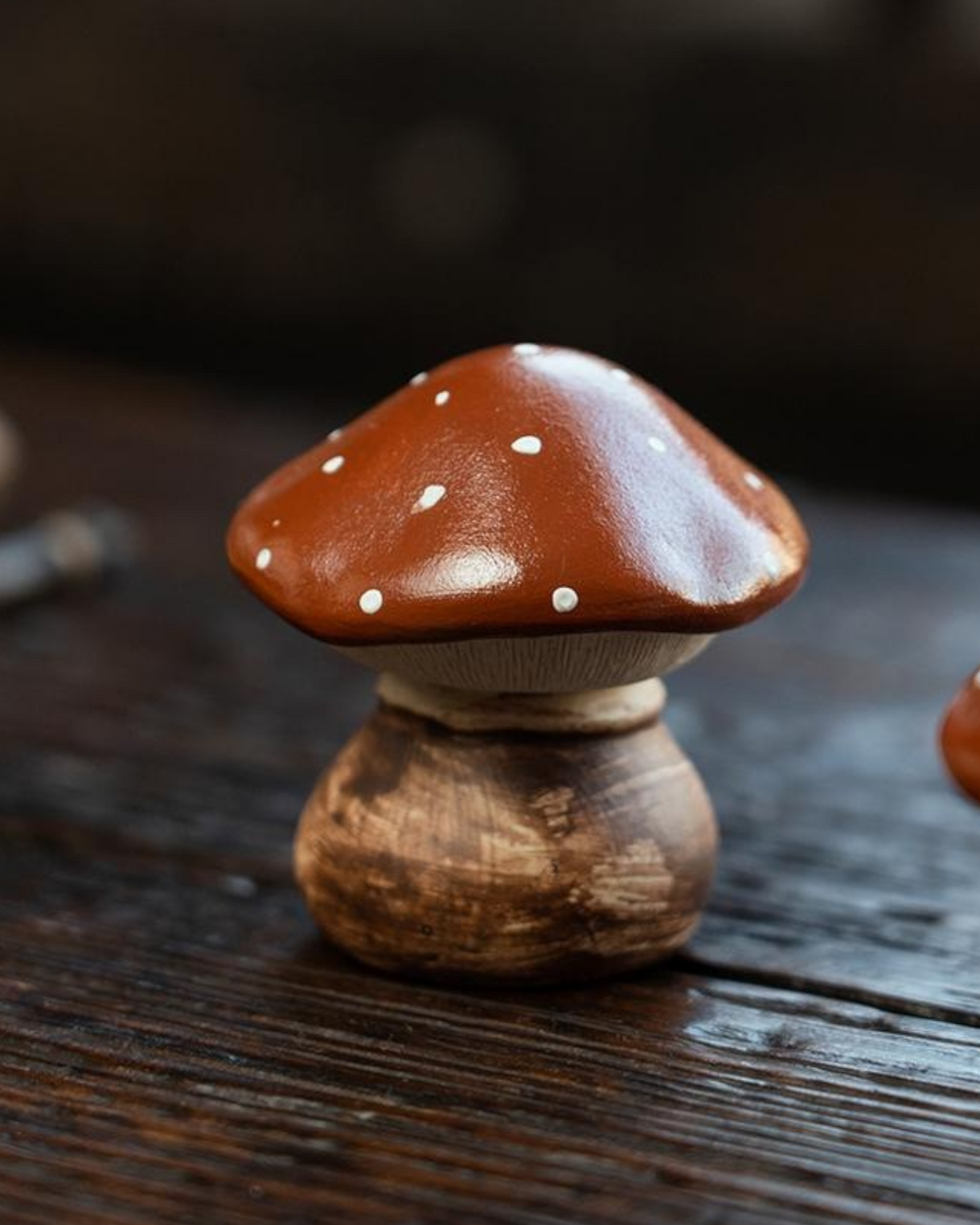 Realistic Red Mushroom ZiSha Tea Pet Lid Holder