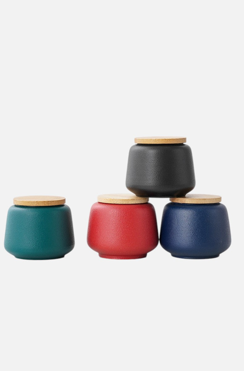 Tea canister with Bamboo Lid – 4 Colours