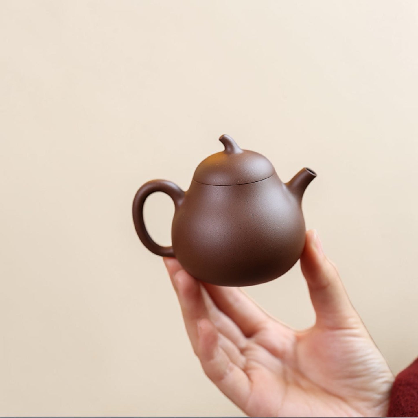 Yixing Zisha Teapot Eggplant (Raw Purple Clay)-110ml Mini
