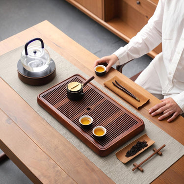 Bamboo Gong-Fu tea tray Slim Walnut