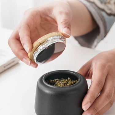 Tea canister with Bamboo Lid – 4 Colours