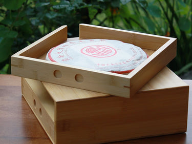 Pu-erh bamboo storage unit with drawers