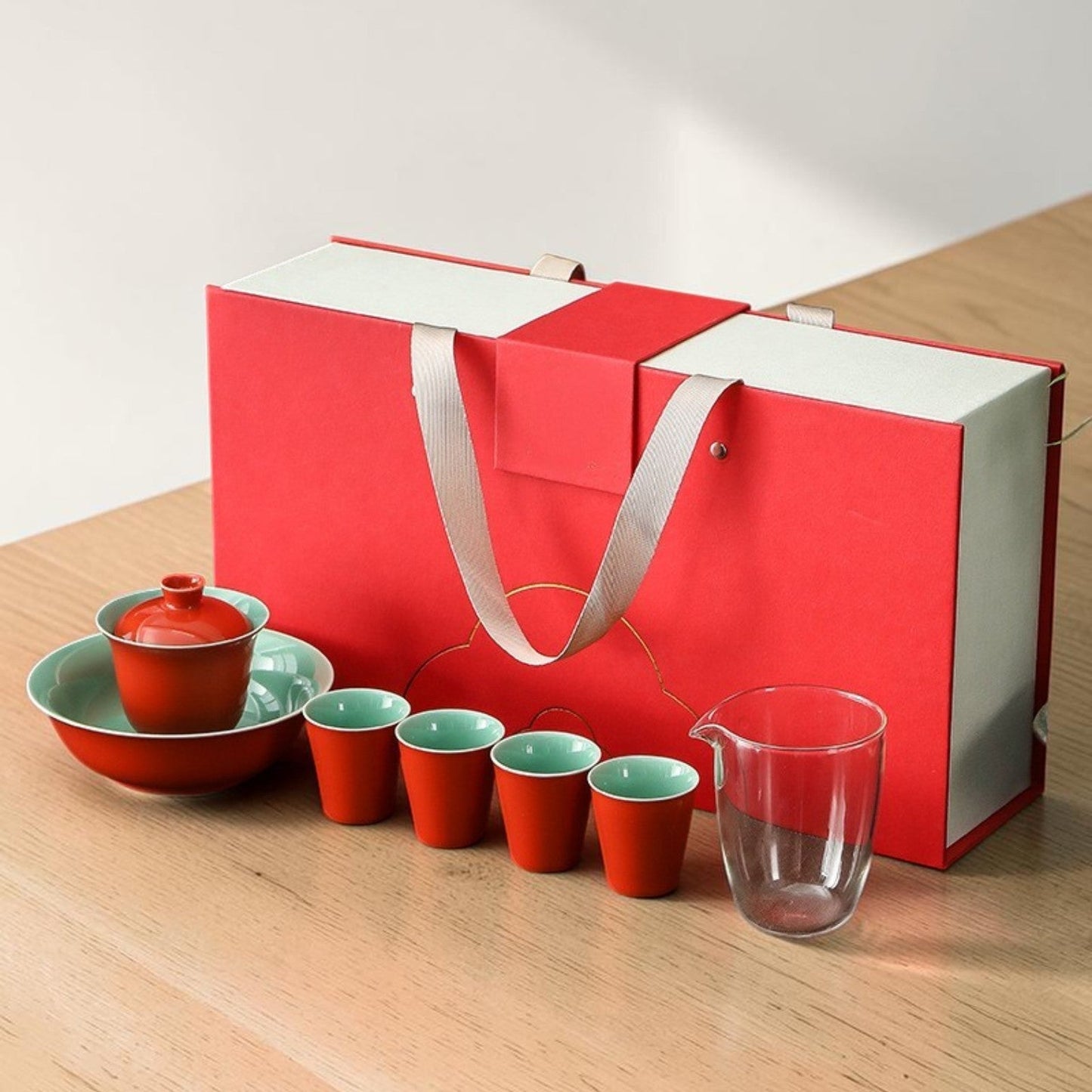 Chinese Gongfu Gaiwan Tea Set – Red