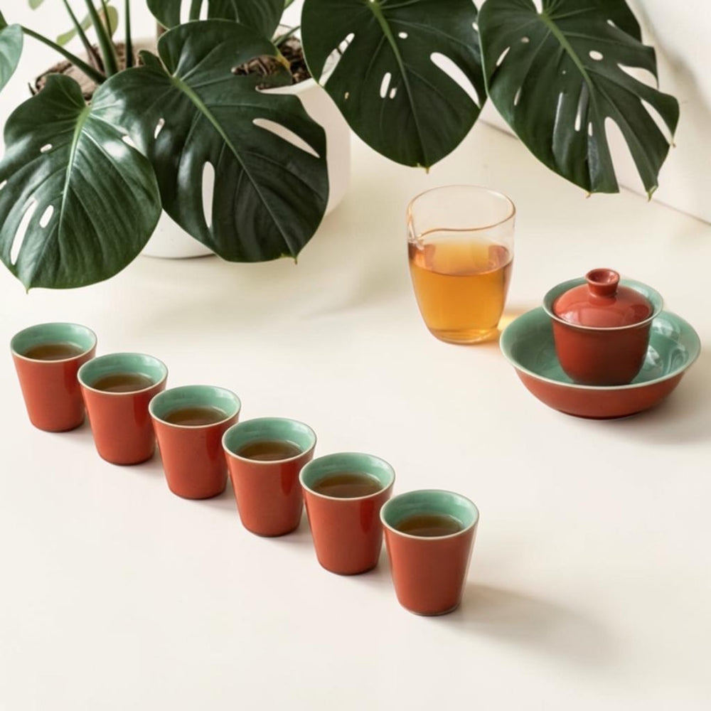 Chinese Gongfu Gaiwan Tea Set – Red