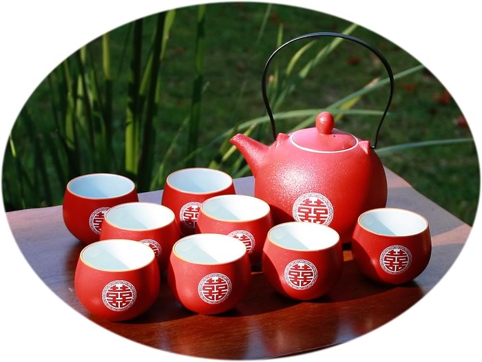 Chinese wedding tea set C
