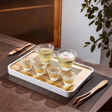 Hammered Glass Chinese Gongfu Gaiwan Tea Set