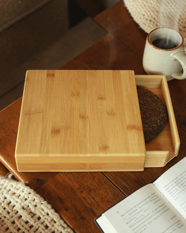 Pu-erh tea tray and drawer bamboo
