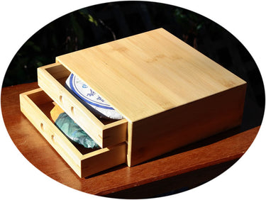 Pu-erh bamboo storage unit with drawers