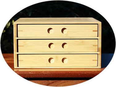 Pu-erh bamboo storage unit with drawers