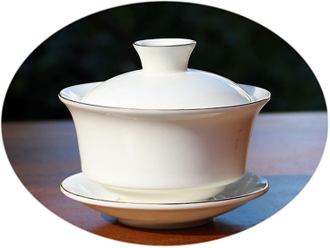 Gaiwan gold lined butter jade medium